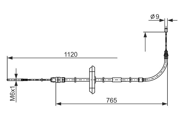 34406852186BO 1 987 482 867 Cable Pull, parking brake
