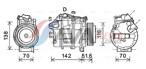 64509180549AQ1 BWAK487 Compressor, air conditioning