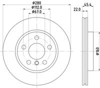 34116866295H 34116866295 34 11 6 866 295 6866295 8DD 355 123-481 MINI F57 LCI -  Brake Disc