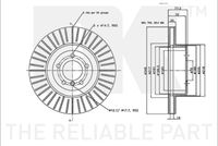 34116763824NK2 34116763824 34 11 6 763 824 6763824 3415119 BMW E63 -  Brake Disc